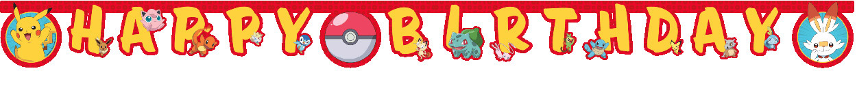 Pokemon Happy Birthday Banner 2m