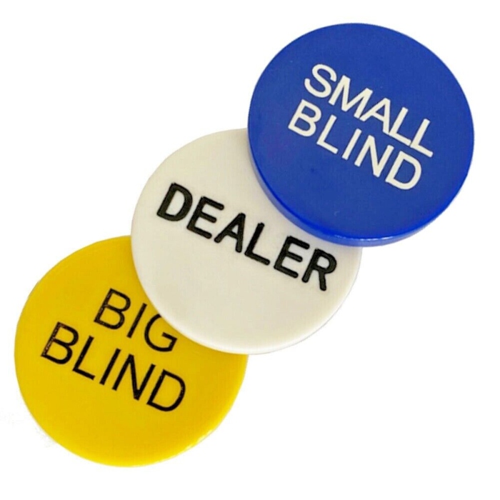 Pokersæt Knapper Med Dealer  Small Blind   Big Blind 3x