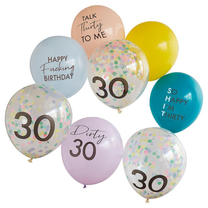 "Dirty 30 Ballonbuket Mix til Festlig Fødselsdag"