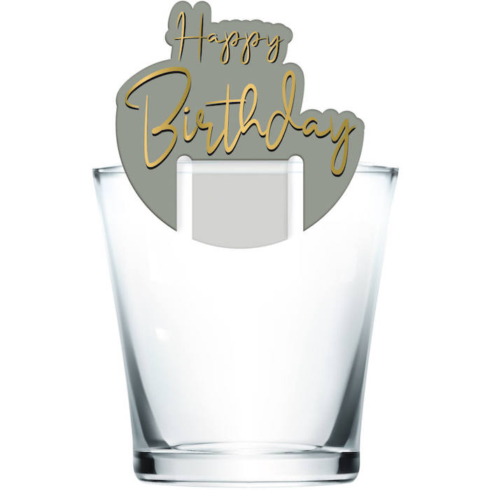 "Happy Birthday Drinksmarkører Golden Dawn 6x - Fødselsdag"