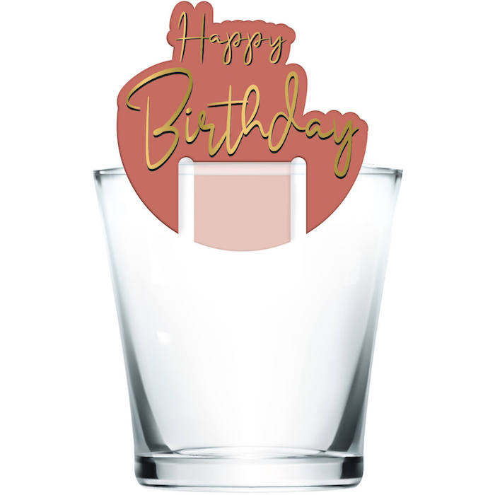 "Happy Birthday Drinksmarkører Golden Dusk - 6 stk."