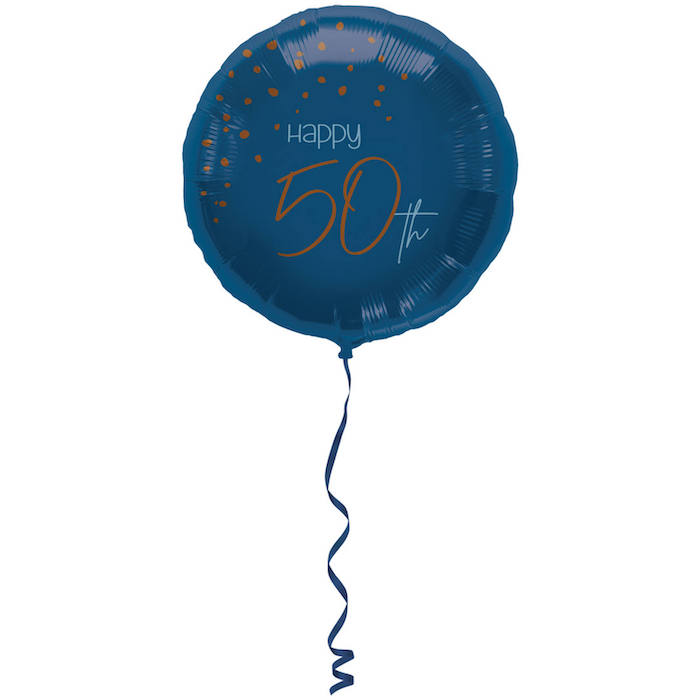 "Happy 50th" Folieballon Blå - Festlig Fødselsdagspynt!