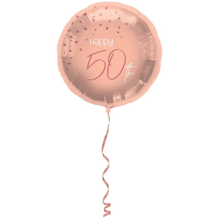 "Rosa Folie Ballon 'Happy 50th' - Perfekt til Fødselsdag"