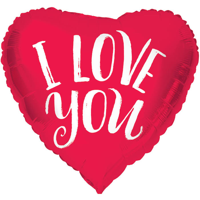 "I Love You" Hjerteformet Folieballon 45 cm til Fest!