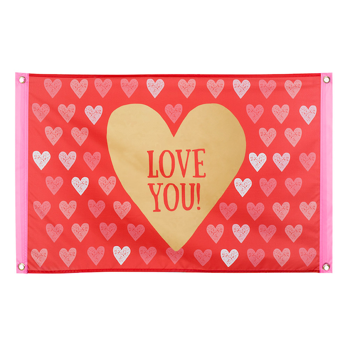 "Love You Flag 60x90 cm – Ideel til festlige lejligheder"