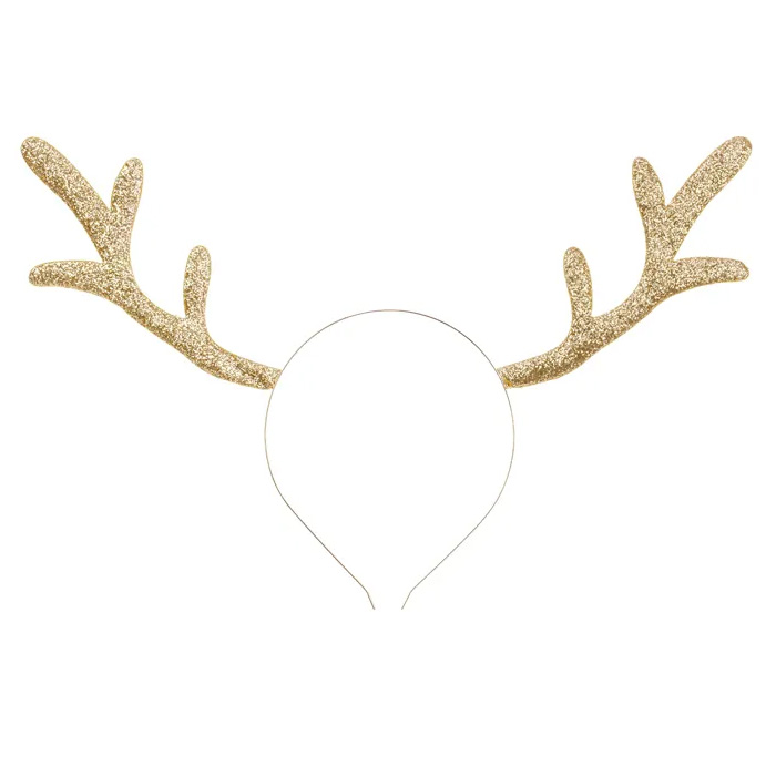 Rensdyr Gevir Hårbånd i Guld til Jul - Fantastisk Tilbud!