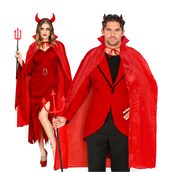 Rød Djævel Kappe til Halloweenfest - Unisex Kostume