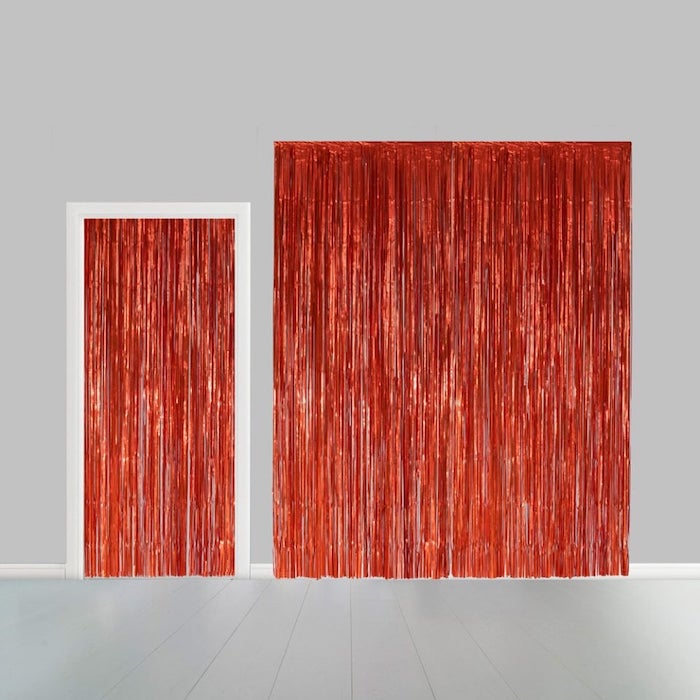 Rød Glimmerforhæng 100 x 240 cm - Fantastisk tilbud!