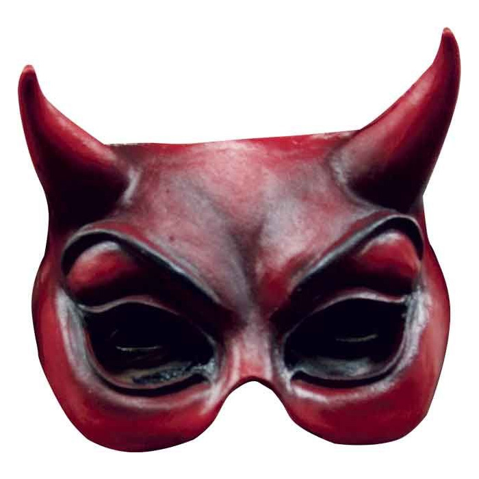 Skræmmende Rød Halv Djævle Maske til Halloween Fest!