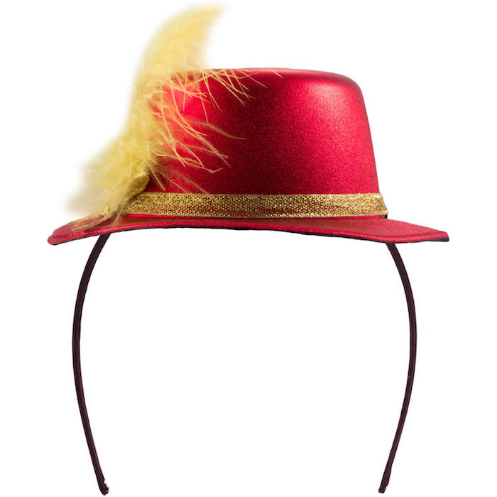 Rød Metallisk Mini Top Hat - Perfekt til Festlige Anledninger