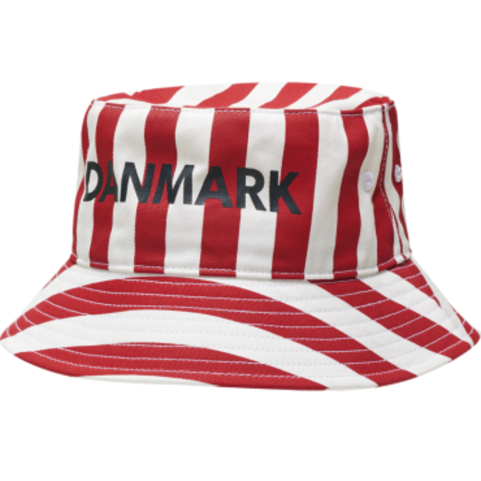 Rød og Hvid Stribet Danmark Bøllehat - Fantastisk Tilbud!