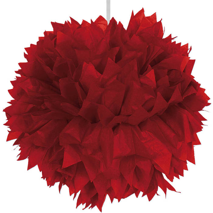 Rød Pompom 30 cm - Fantastisk til festlige anledninger!