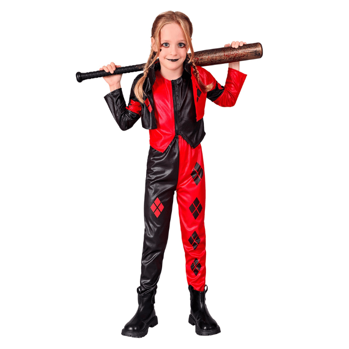 Rød og Sort Harlekin Kostume til Børn - Fantastisk Tilbud!