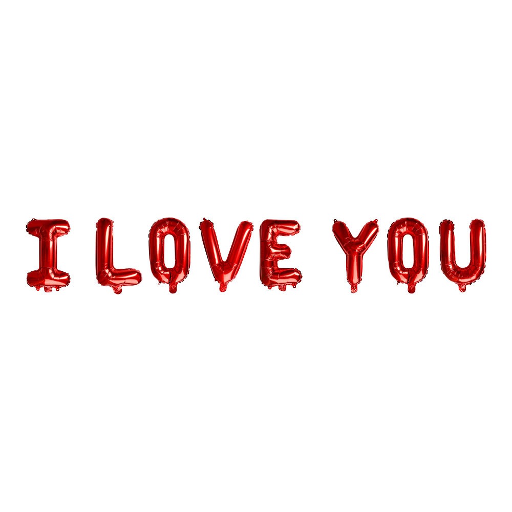 Røde   Love You Folie Balloner