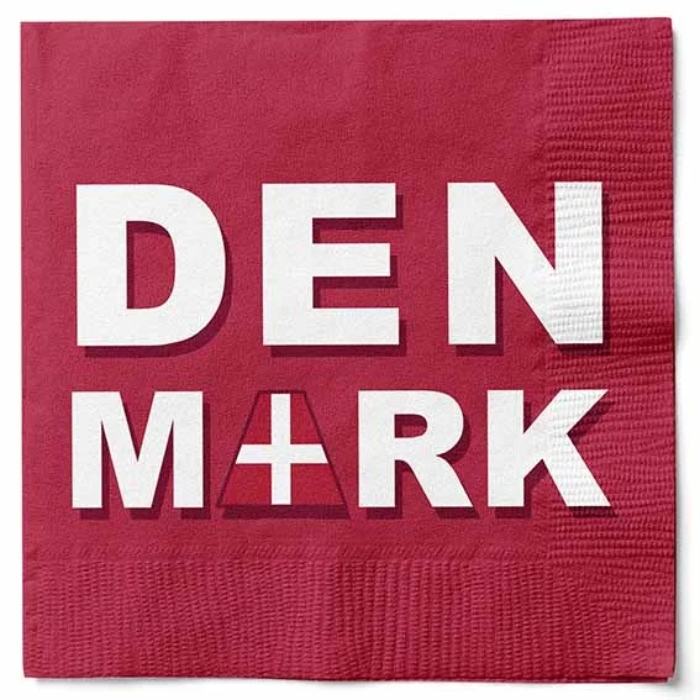 Danske Servietter med Rødt Motiv – 20 stk. til Festen