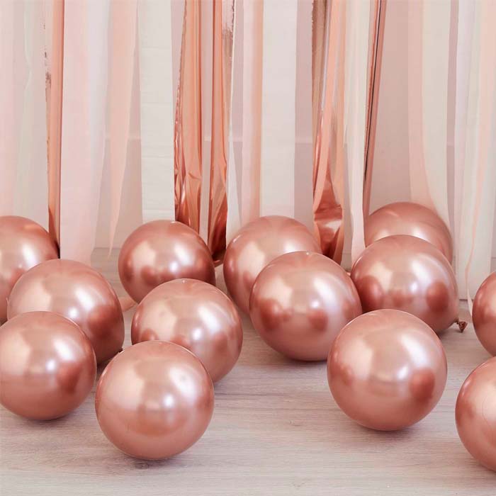 Rosen Guld Chrome Mini Balloner - 40 stk. til Festen