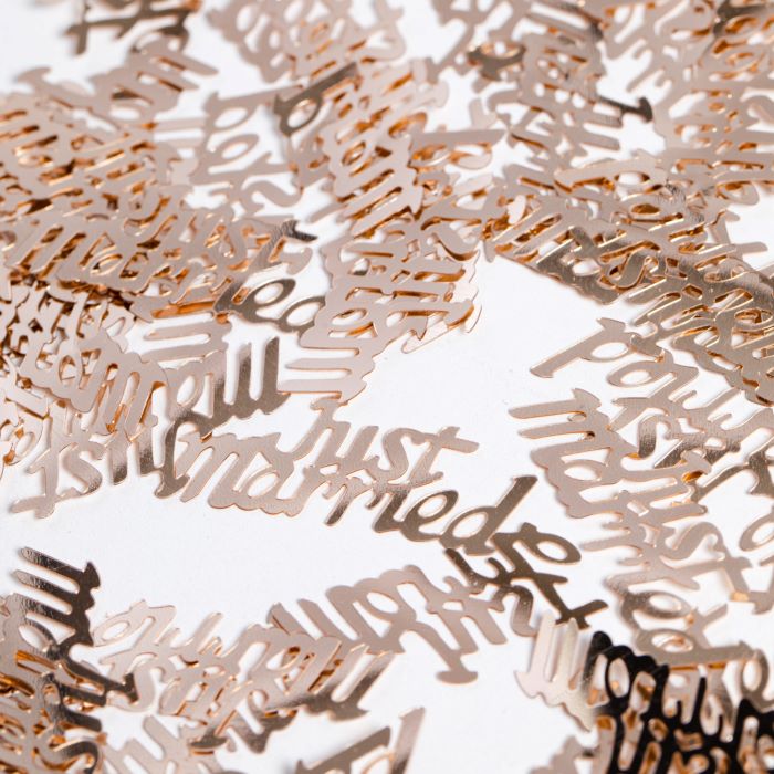Rose Gold Just Married Bryllups Bogstav Bordkonfetti 14