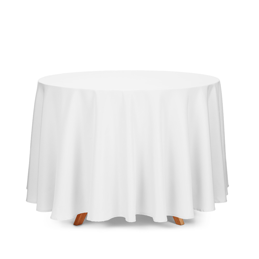 Elegant Hvid Rund Stofdug Ø280 cm til Festlige Anledninger
