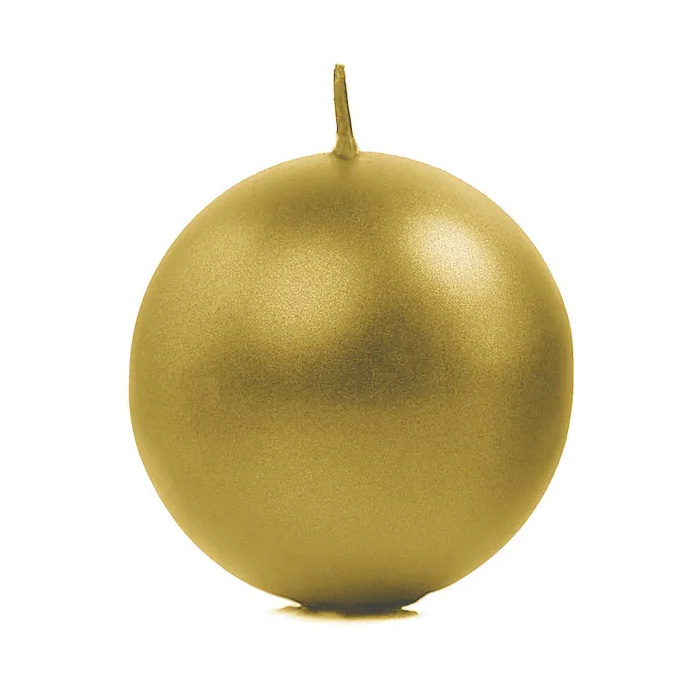 Runde Guld Stearinlys 6x