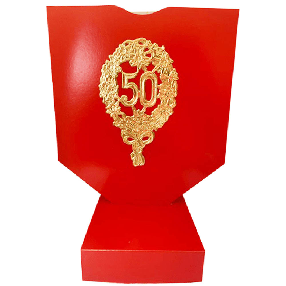 Elegant Rød og Guld Sangskjuler til Guldbryllup