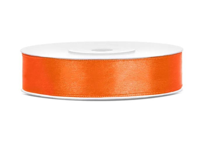 Satinbånd i Orange - 12mm x 25m Tilbud!