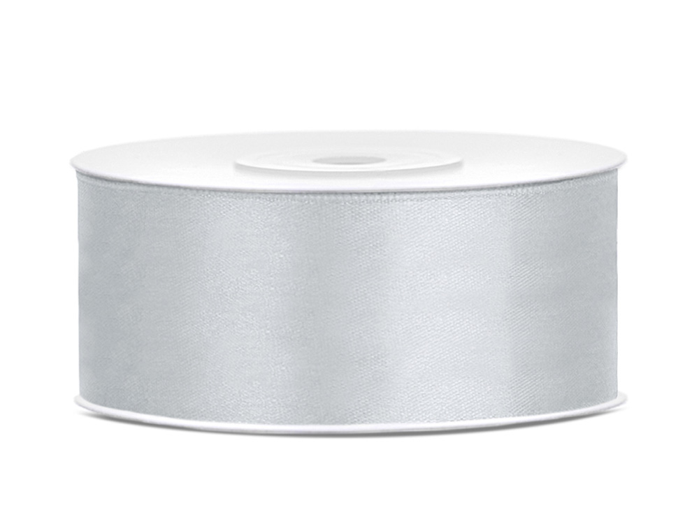 Elegant Sølv Satinbånd 25mm x 25 Meter til Gaver
