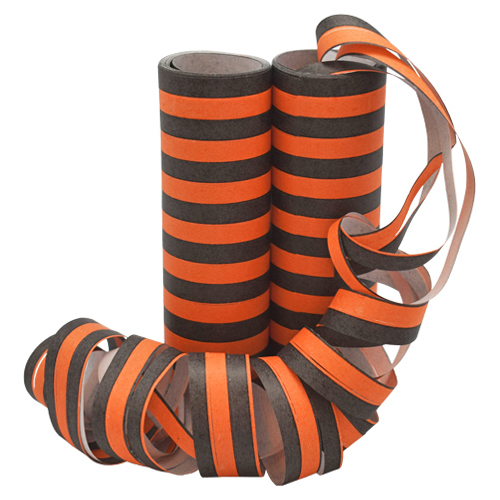Halloween Serpentiner i Orange og Sort - 2 Ruller Dekoration
