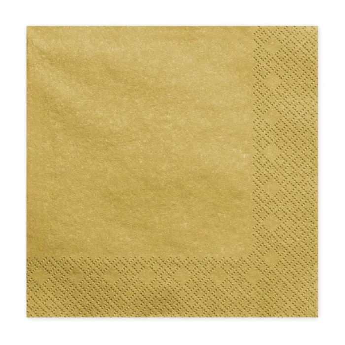 Guld Servietter 20x33 cm - Ideelle til festlige lejligheder