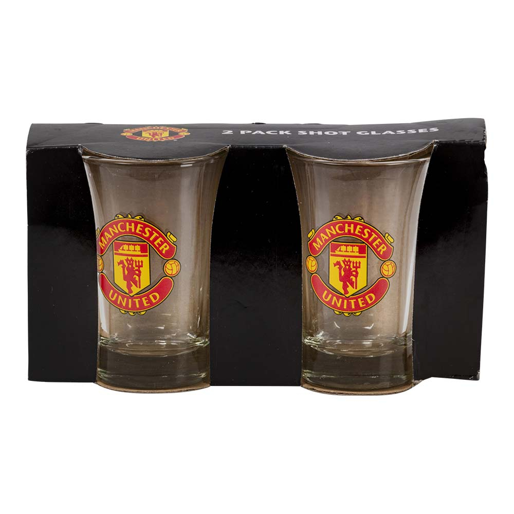 Manchester United Shotglas Sæt – 2 stk. i gaveæske