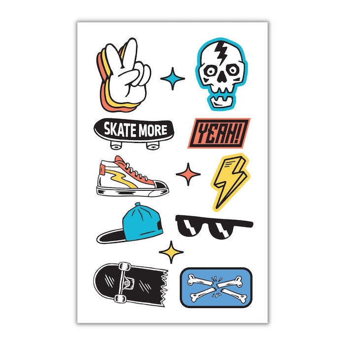 Midlertidige Skater Tatoveringer - Perfekt til Fest!