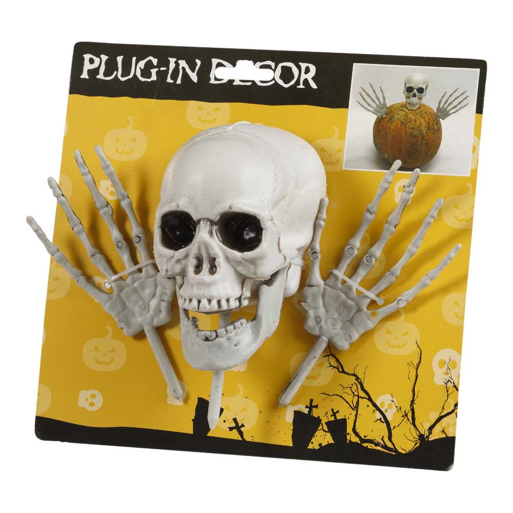 Skræmmende Skelet Hænder og Kranie til Halloween Deko 3 Dele