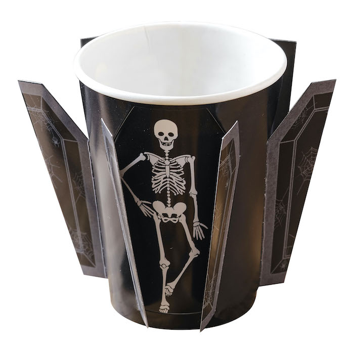 Skelet Kiste Papkrus - 250 ml til Halloween Fest