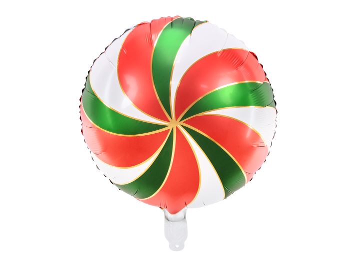Slik Folieballon   Rød  Hvid   Grøn 35