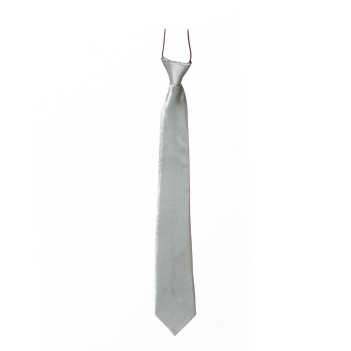 Sølvfarvet slips 50 cm - Stilfuld og sjov accessory!