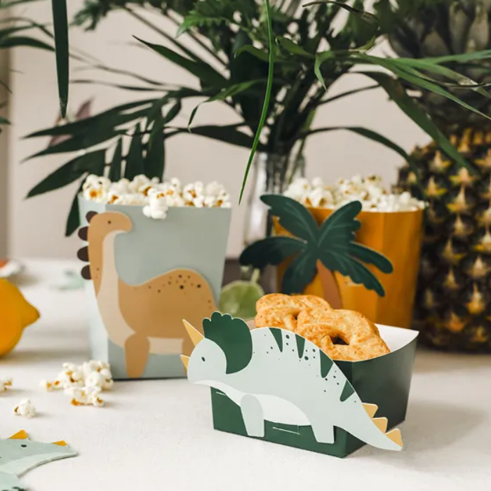 Dinosaur Snack- og Popcornbægere - 6 stk. til Festen!
