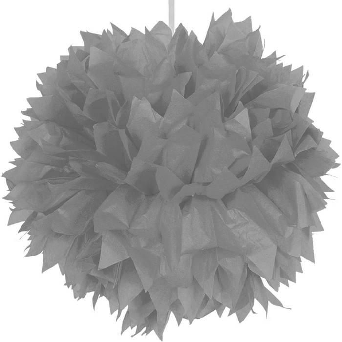 Sølv Pompom 30 cm – Ideel til festlige begivenheder!