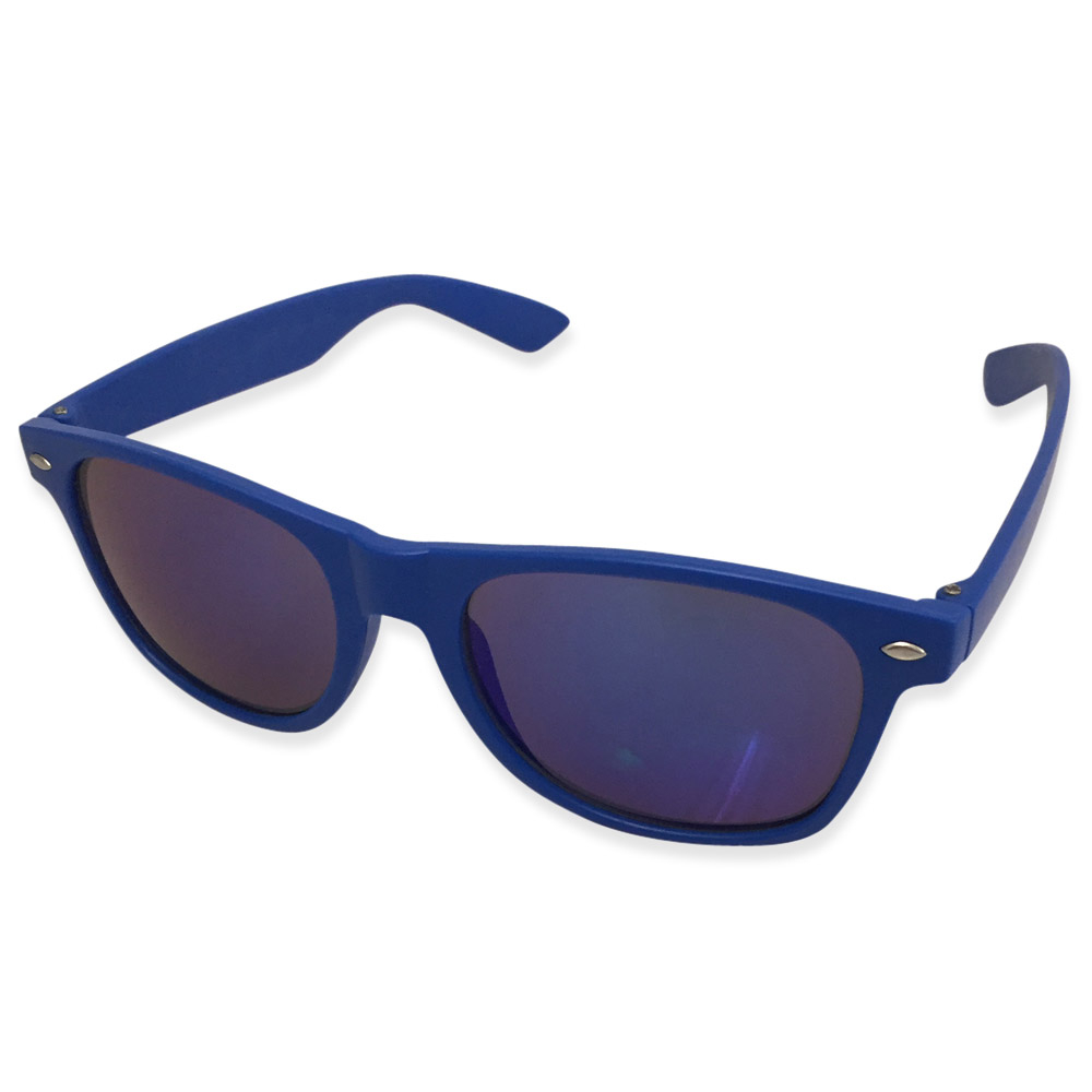 Blå Wayfarer Solbriller med Spejl – Perfekte til Festen!