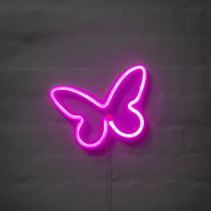 Sommerfugl Neon LED Skilt 16x23 cm - Fantastisk Tilbud!