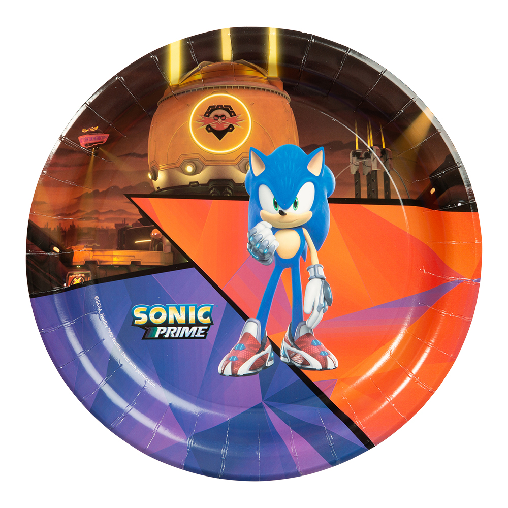 Sonic Paptallerkener 23 cm - 8 stk til festlige anledninger