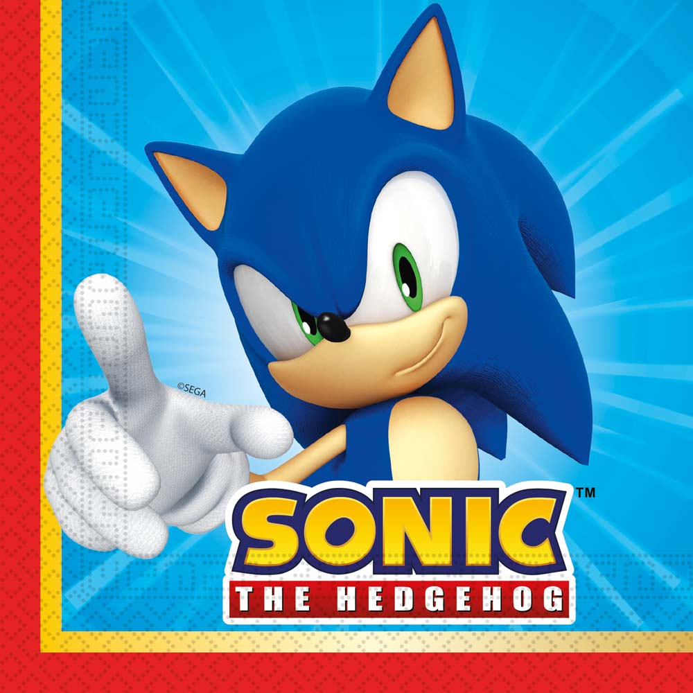 Sonic Fødselsdag Servietter - 20 stk. til Festen!