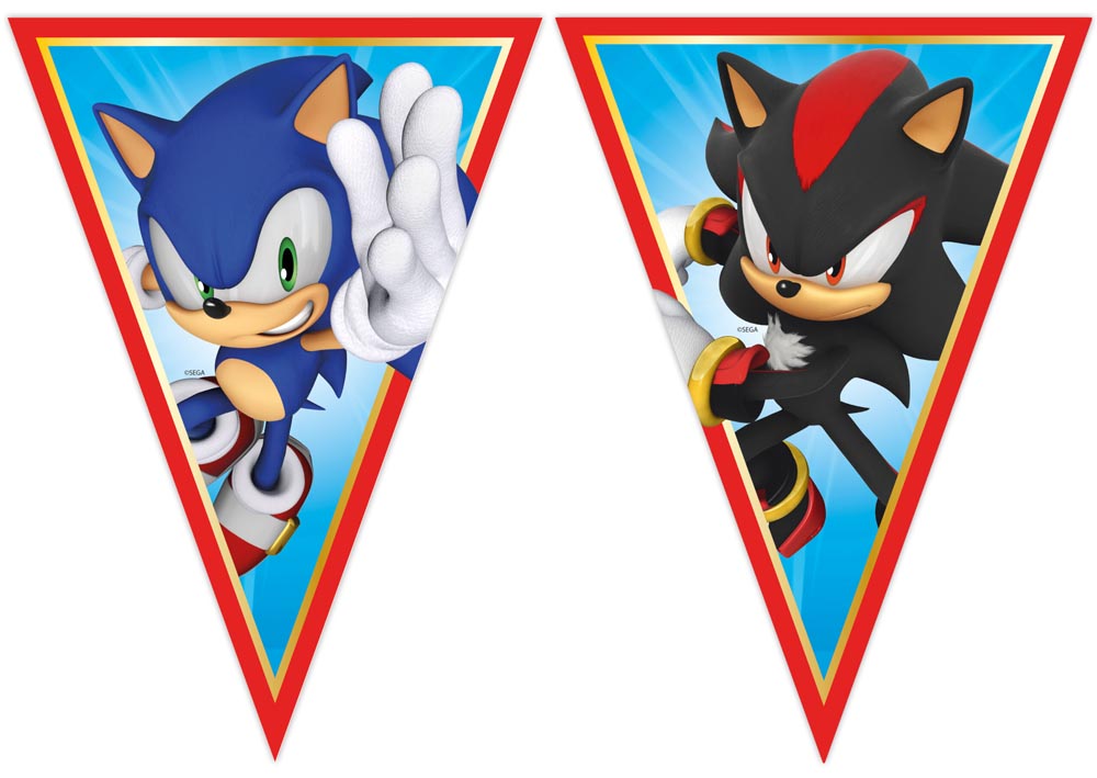 Sonic Vimpelbanner 3m – Festlig Dekoration til Børnefødselsdag