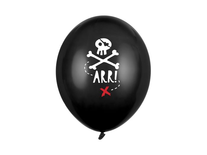 Sort Piratballon med Hvidt Motiv - Perfekt til Temafest!
