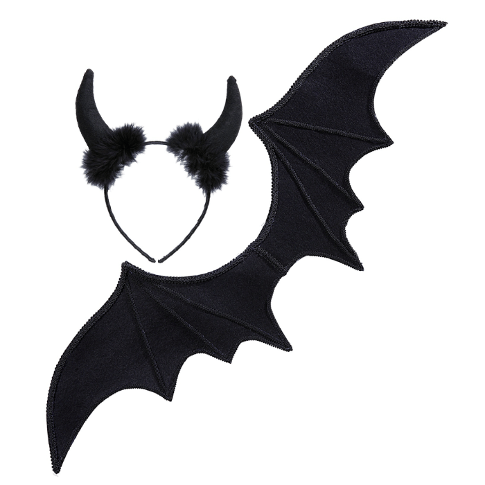 Sort Djævlesæt til Halloween - Gør festen uforglemmelig!
