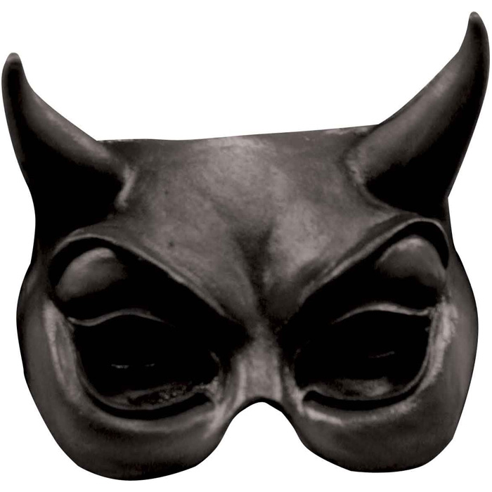Sort Halv Djævle Maske til Halloween Fest!