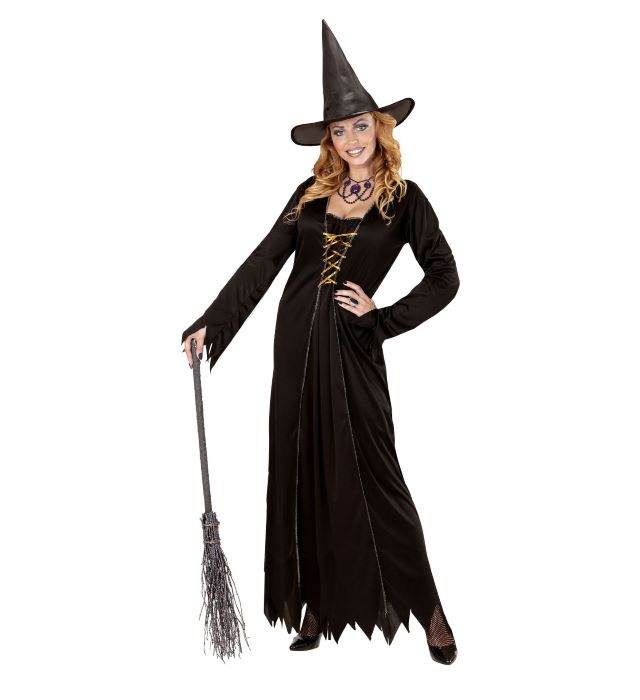 Sort Hekse Kjole Sæt - Fantastisk Halloween Tilbud!