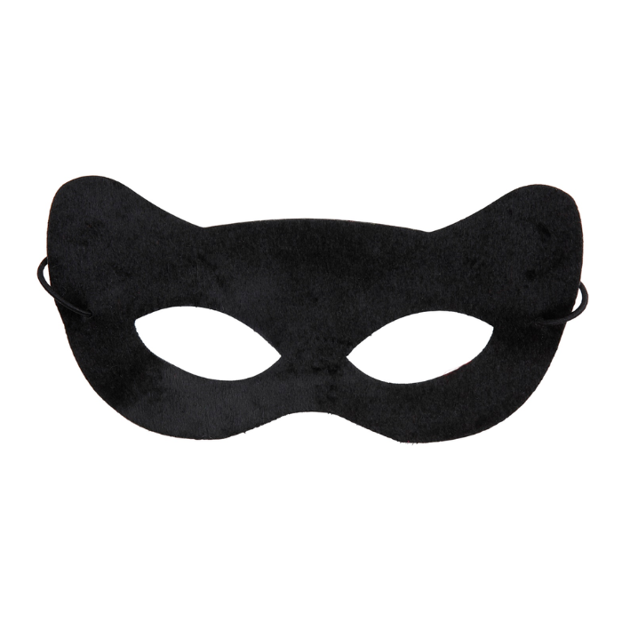 Sort Katteøje Maske - Perfekt til Halloween Fest!