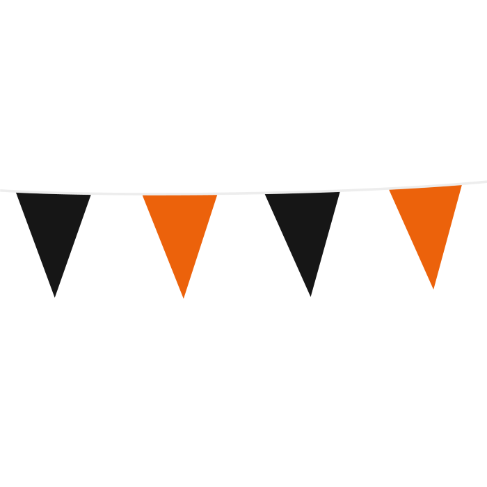 Sort og Orange Halloween Flagguirlande - Festlig Dekoration!