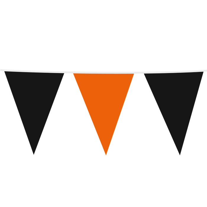 Sort og Orange Halloween Flagguirlande med Store Flag