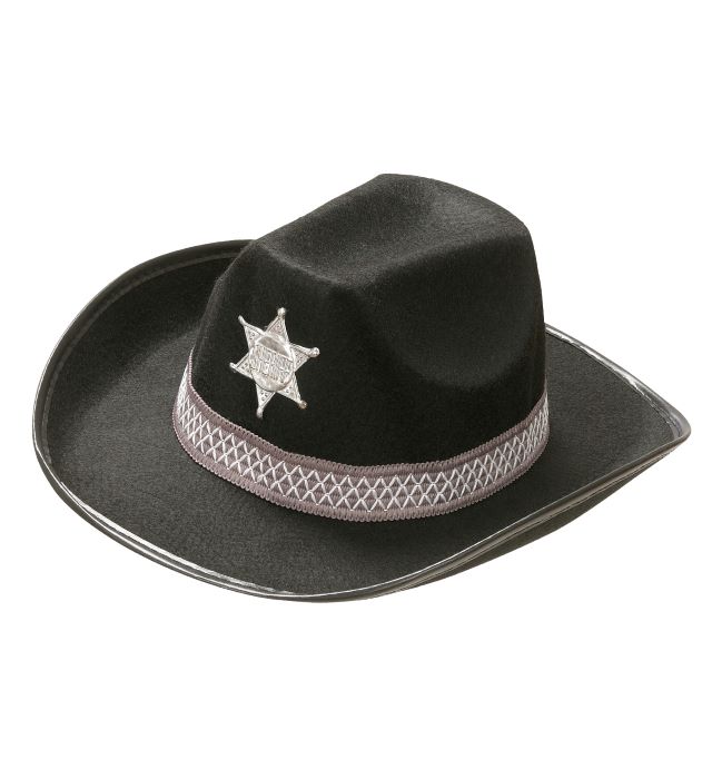Sort Sherif Cowboyhat – Perfekt til fest og temafest!