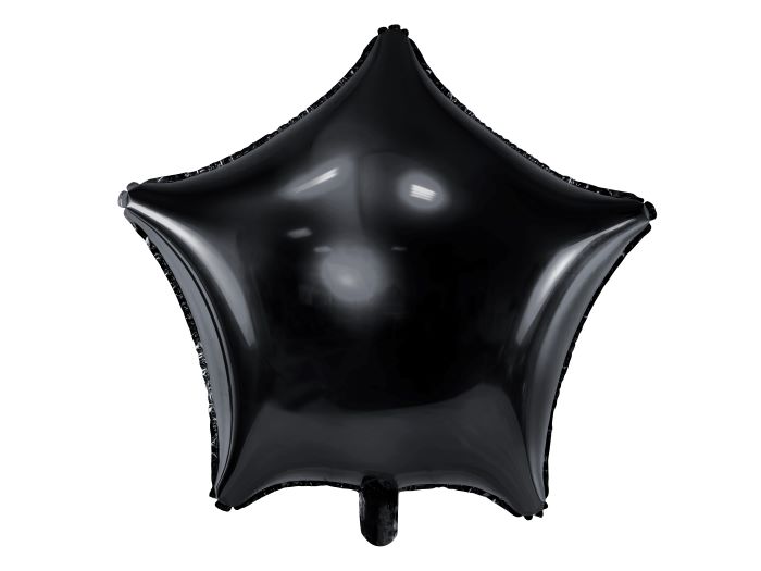 Sort Stjerne Folieballon 48 cm til Festpynt